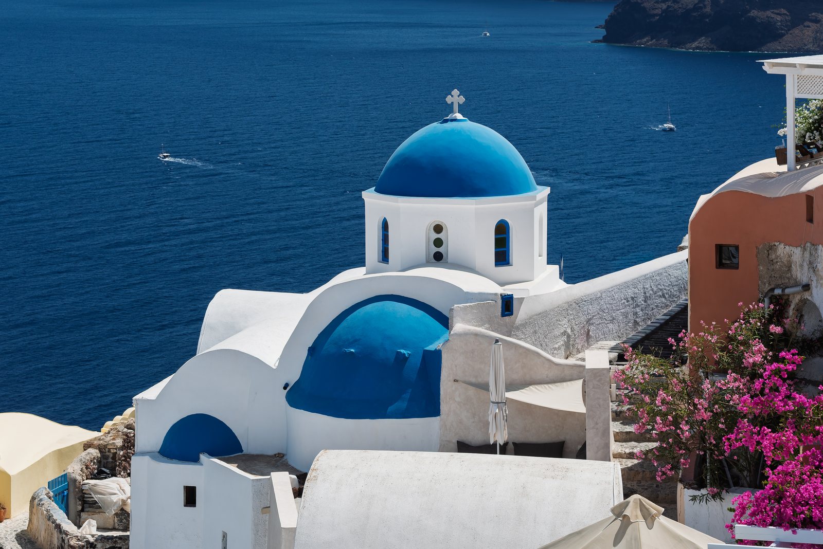Blue-domed church in Oia, Santorini: Greece tours for food lovers